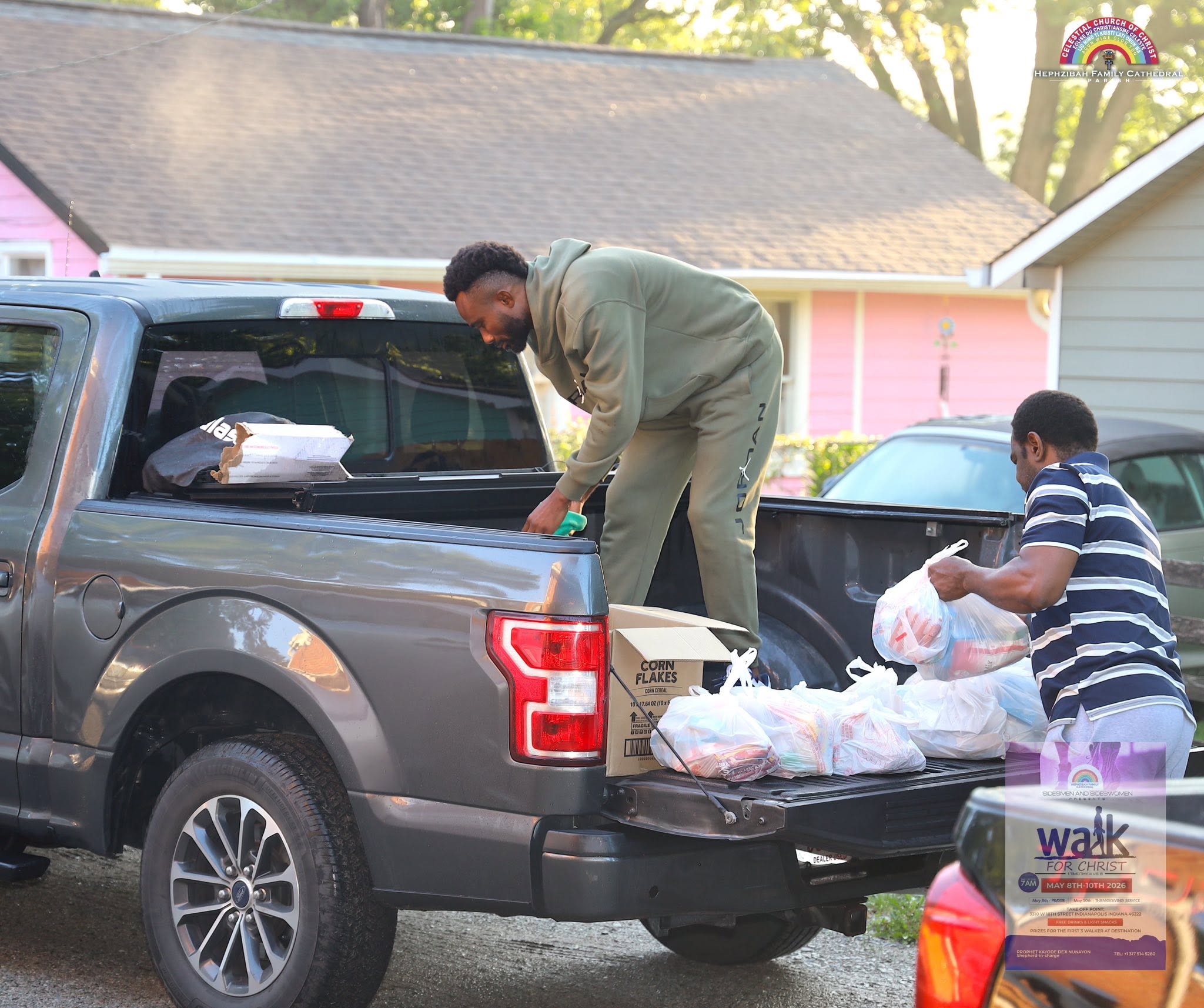 Hephzibah volunteers loading supplies for outreach distribution