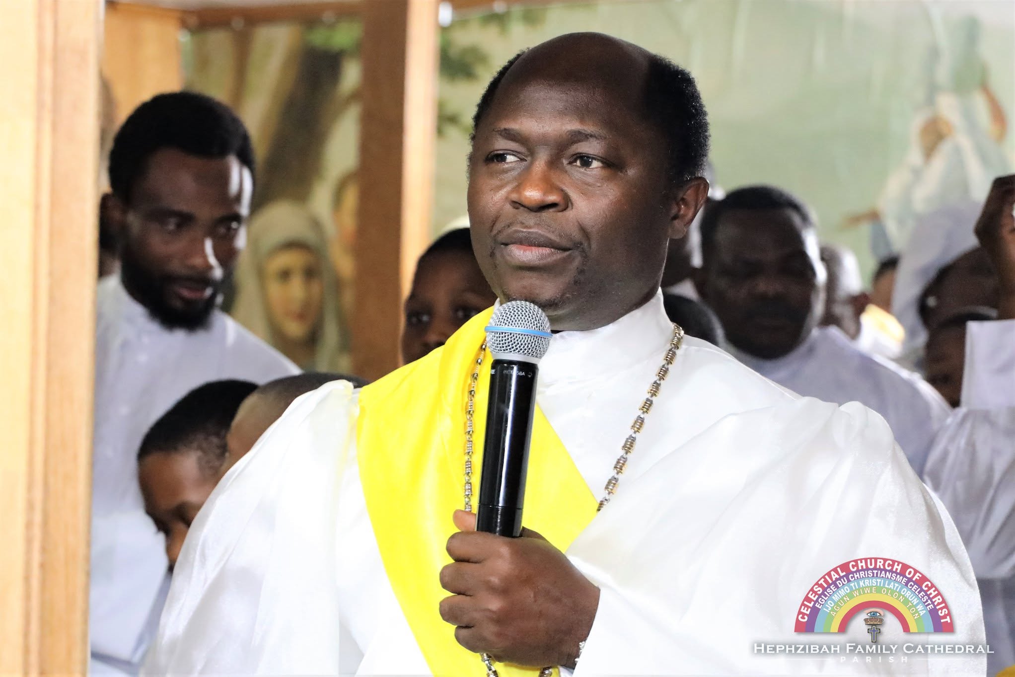 VSE Kayode Deji Nunayon speaking at Hephzibah Family Cathedral